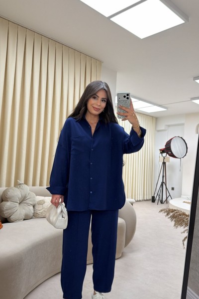 SOFİA ŞALVARLI TAKIM LACİVERT Lacivert