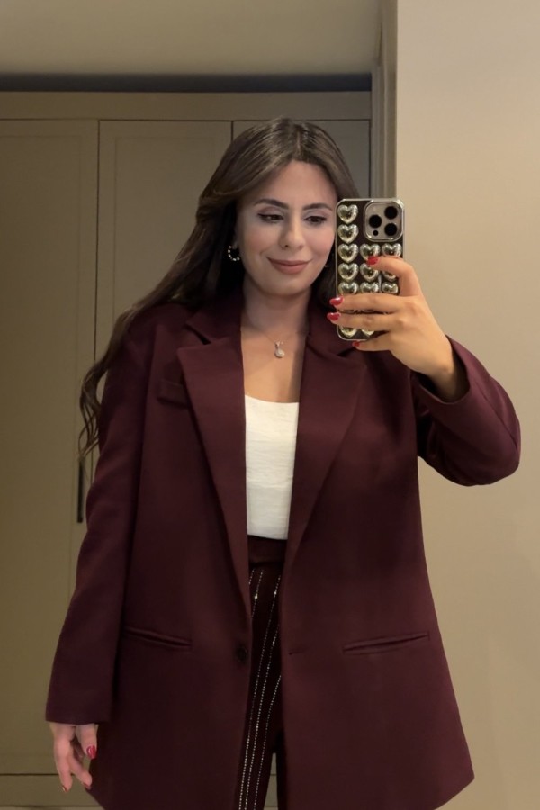 Tek Blazer Ceket Bordo(sadece üstü ceketi satılıktır)   Bordo