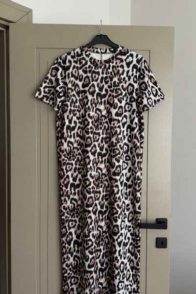 Leopar Oysho Elbise  Siyah