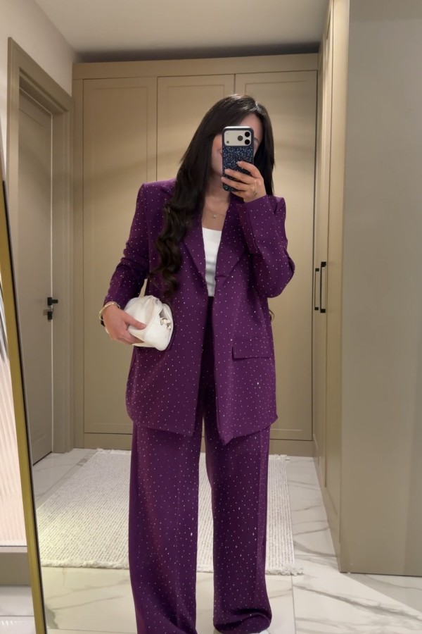 TAŞLI BLAZER MOR  Mor