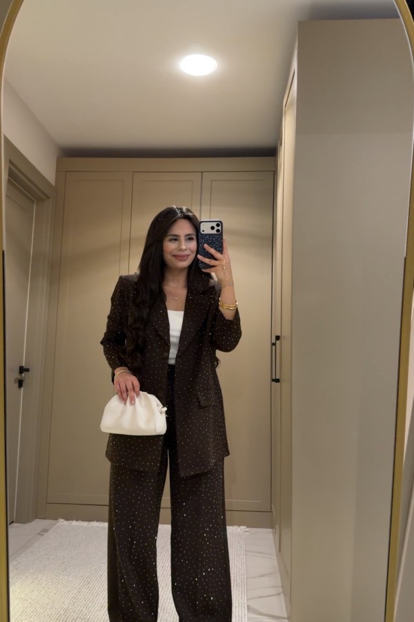 TAŞLI BLAZER KAHVERENGİ  Kahverengi