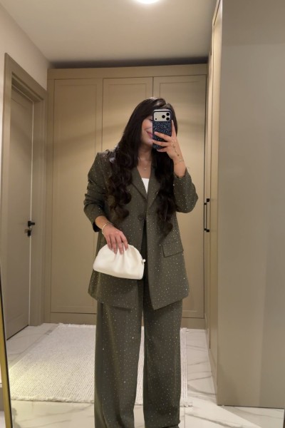 TAŞLI BLAZER HAKİ  Haki