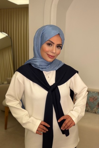 DÜZ MONOGRAM ŞAL BEBE MAVİSİ Bebe Mavisi
