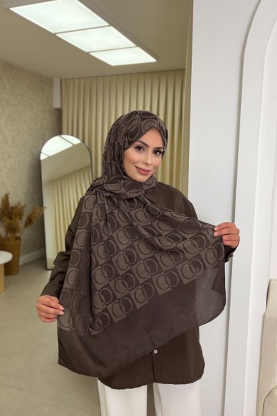 HALKA DESEN MARKA ŞAL KAHVERENGİ Kahverengi