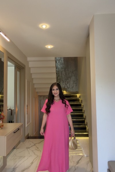 BÜRÜMCÜK ELBİSE PEMBE  Pembe