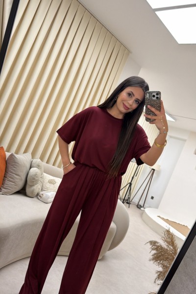 İKİLİ VİSKON TAKIM BORDO  Bordo