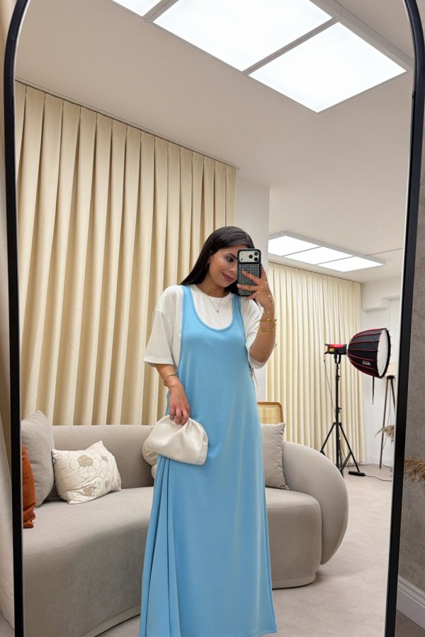 TWST TSHIRTLÜ ELBİSE BEBE MAVİSİ  Bebe Mavisi