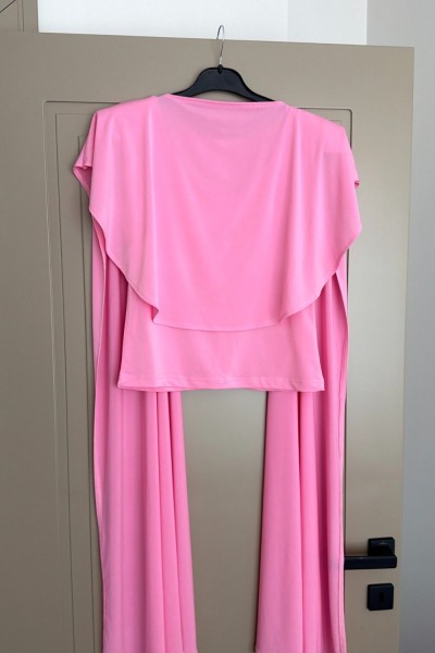 KISA KOL VATKALI BLUZ PEMBE  Pembe