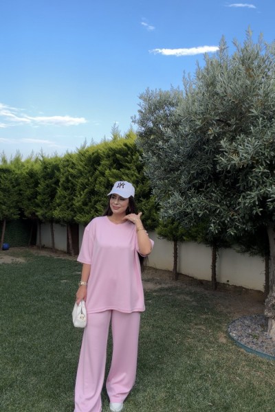 KISA KOLLU OYSHO BASİC TAKIM PEMBE Pembe