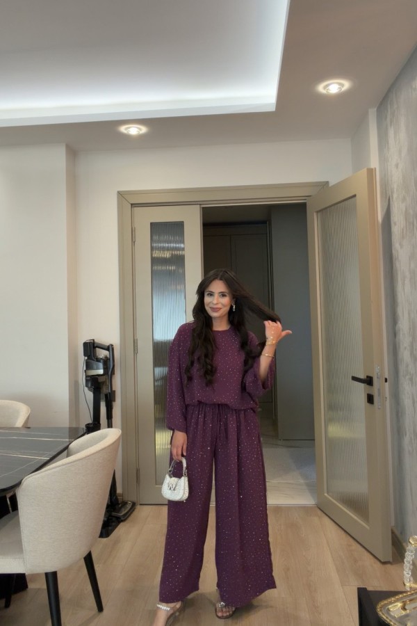 AEROBİN TAŞLI TAKIM MOR Mor