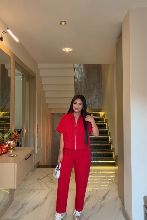 ZARA MODEL FERMUARLI TAKIM KIRMIZI (14 AĞUSTOS KARGO ÇIKIŞI) Kırmızı