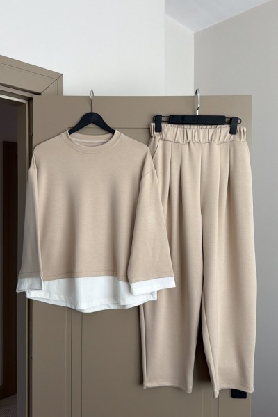 TSHIRT DETAY ZARA TAKIM BEJ (19 AĞUSTOS KARGO ÇIKIŞI) Bej