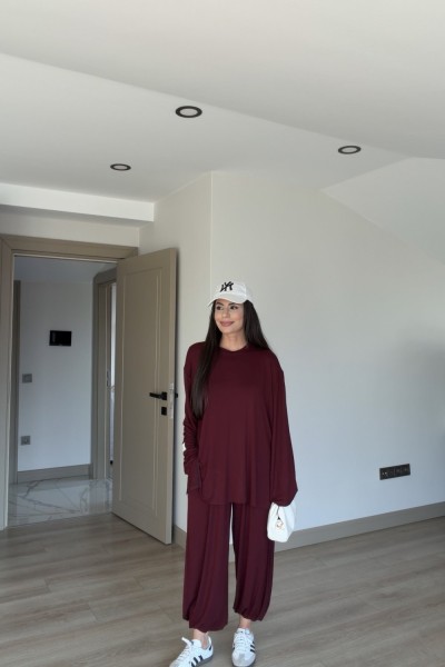 ETİKETLİ VİSKON TAKIM BORDO (2 EYLÜL KARGO ÇIKIŞI) Bordo