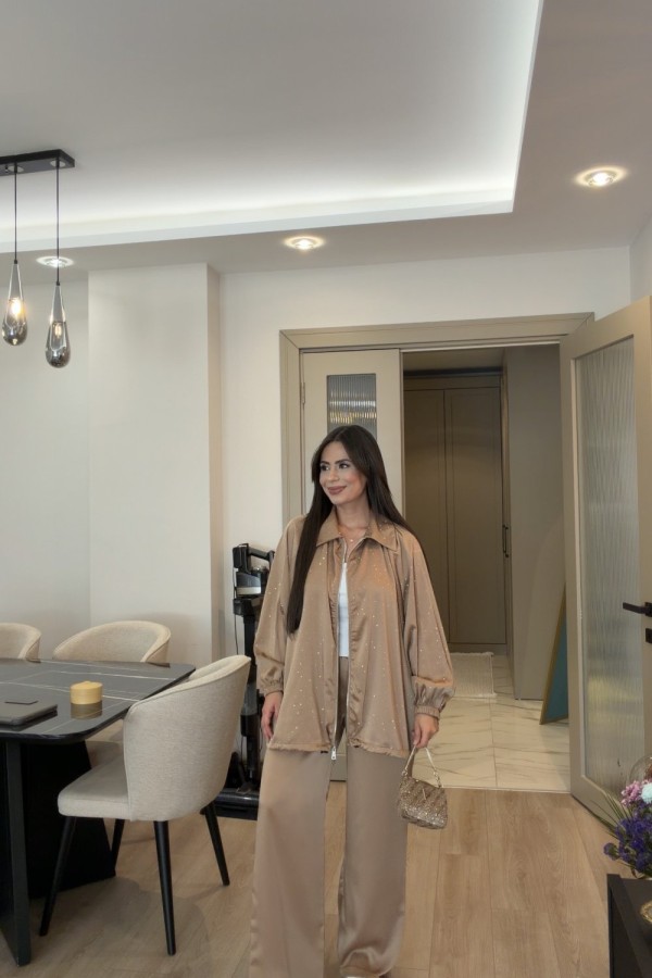 ZARA TAŞLI SATEN TAKIM SÜTLÜ KAHVE(30 EYLÜL KARGO ÇIKIŞI) Sütlü Kahve