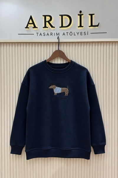 ŞARDONLU KÖPEKLİ SWEAT LACİVERT ( 15 EKİM KARGO ÇIKIŞI) Lacivert