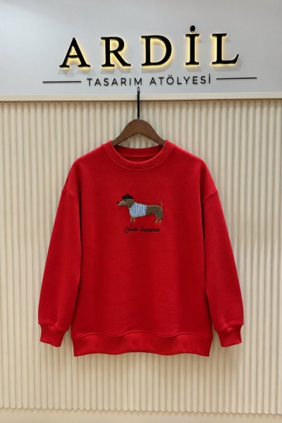 ŞARDONLU KÖPEKLİ SWEAT KIRMIZI ( 15 EKİM KARGO ÇIKIŞI) Kırmızı