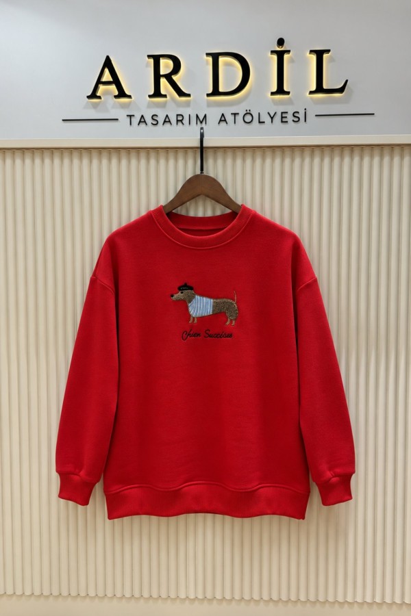 ŞARDONLU KÖPEKLİ SWEAT KIRMIZI ( 15 EKİM KARGO ÇIKIŞI) Kırmızı