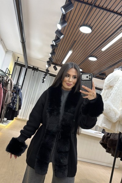 TREND KÜRKLÜ HIRKA SİYAH (30 EKİM KARGO ÇIKIŞI) Siyah
