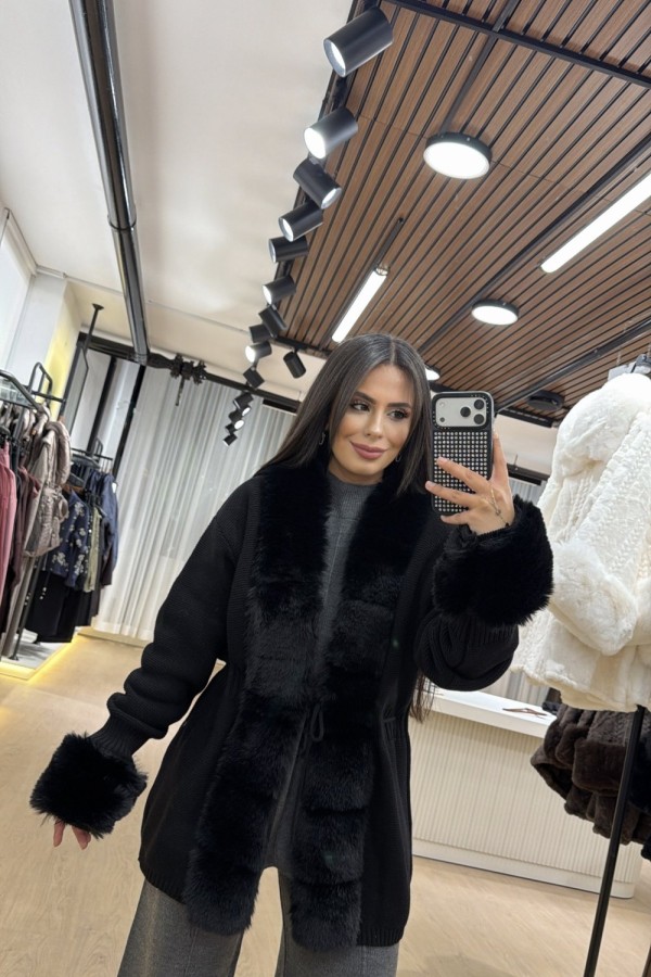 TREND KÜRKLÜ HIRKA SİYAH (30 EKİM KARGO ÇIKIŞI) Siyah