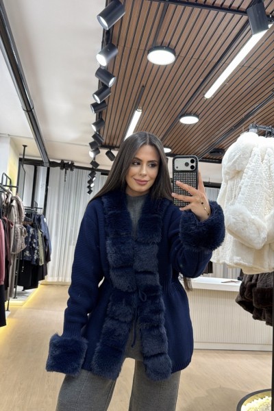 TREND KÜRKLÜ HIRKA LACİVERT (30 EKİM KARGO ÇIKIŞI) Lacivert
