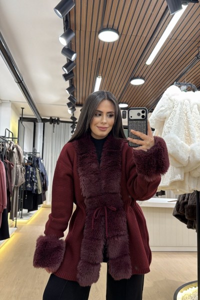 TREND KÜRKLÜ HIRKA BORDO (30 EKİM KARGO ÇIKIŞI) Bordo