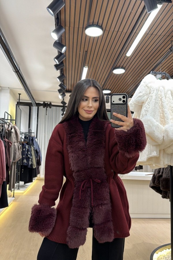 TREND KÜRKLÜ HIRKA BORDO (30 EKİM KARGO ÇIKIŞI) Bordo