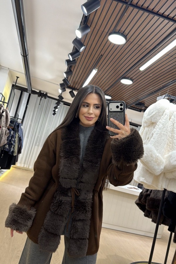 TREND KÜRKLÜ HIRKA KAHVERENGİ (30 EKİM KARGO ÇIKIŞI) Kahverengi