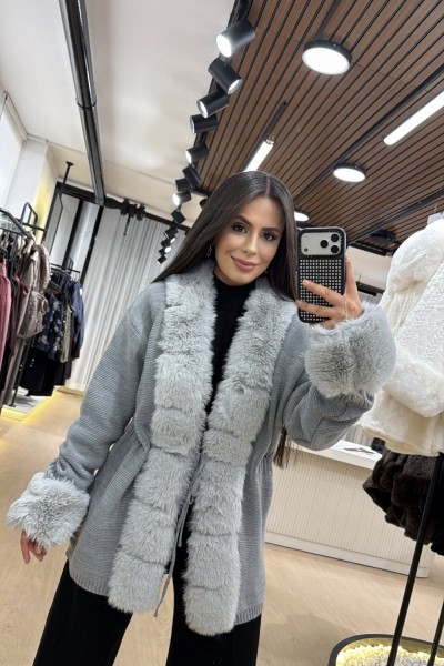 TREND KÜRKLÜ HIRKA GRİ (30 EKİM KARGO ÇIKIŞI) Gri