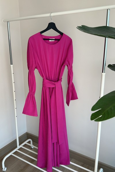 Yırtmaçlı Elbise Pembe  Pembe