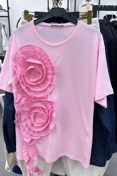 Güllü Tshırt Pembe Pembe