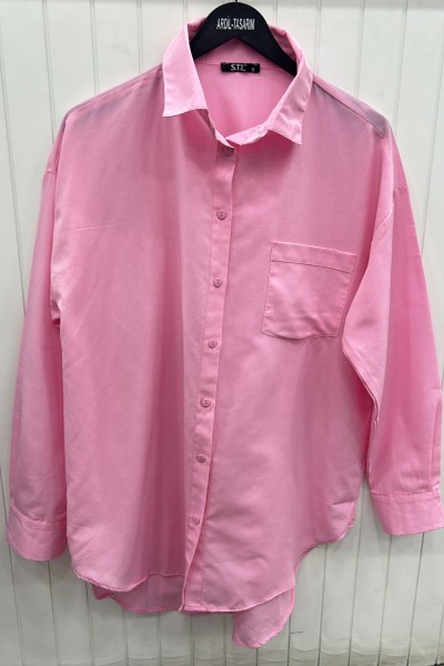 Poplin Gömlek Pembe Pembe