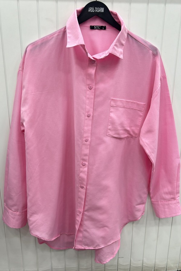 Poplin Gömlek Pembe Pembe