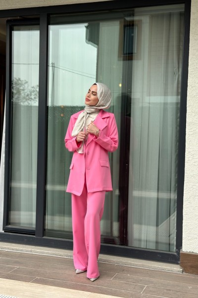 Blazer Takım Pembe Pembe