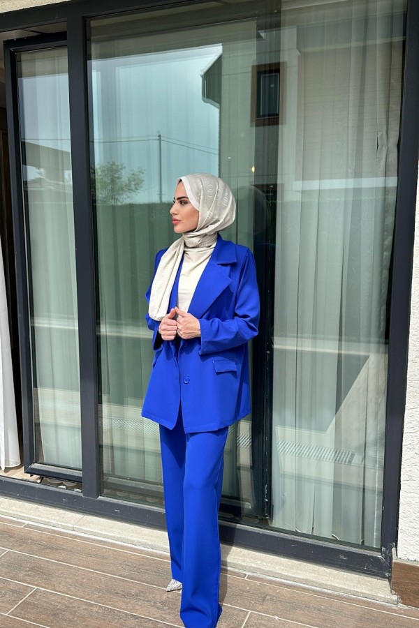 Blazer Takım Saks( Saks Mavisi