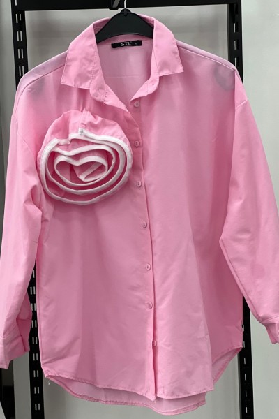 GÜLLÜ GÖMLEK PEMBE Pembe
