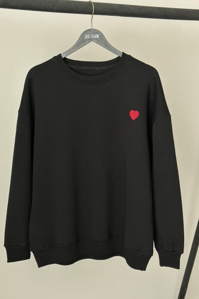 KALPLİ SWEATSHIRT SİYAH  Siyah