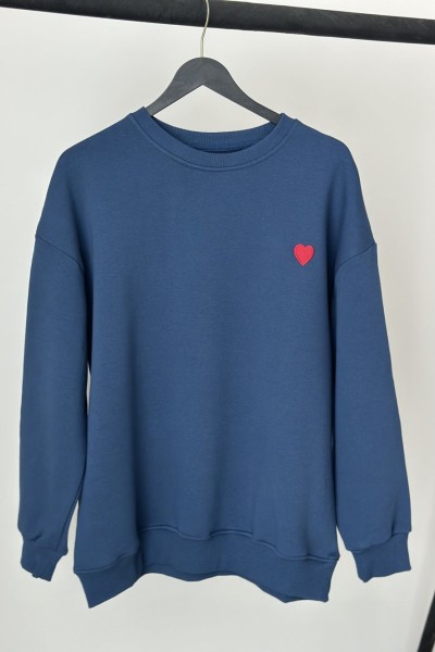 KALPLİ SWEATSHIRT MAVİ Mavi