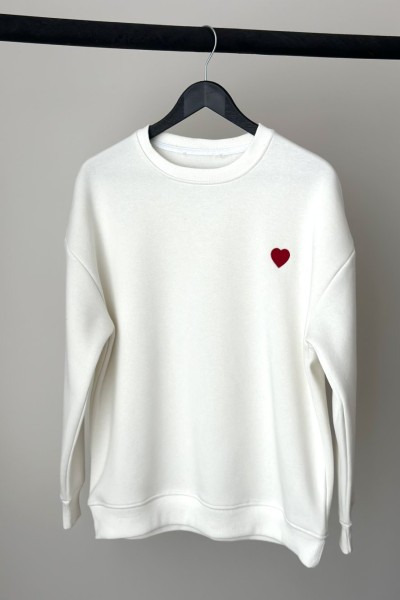 KALPLİ SWEATSHIRT BEYAZ Beyaz