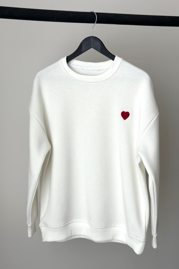 KALPLİ SWEATSHIRT BEYAZ Beyaz