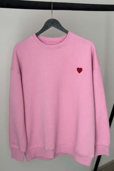 KALPLİ SWEATSHIRT PEMBE Pembe