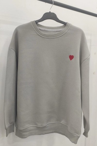 KALPLİ SWEATSHIRT GRİ Gri
