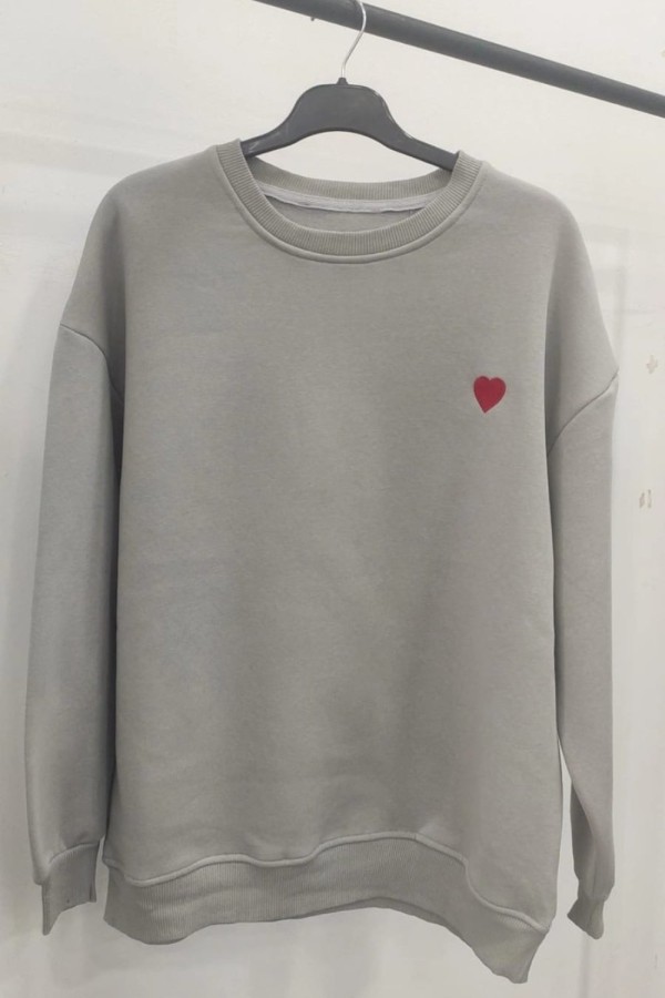KALPLİ SWEATSHIRT GRİ Gri