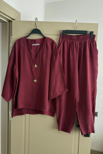 MODAL YILDIZLI TAKIM BORDO  Bordo