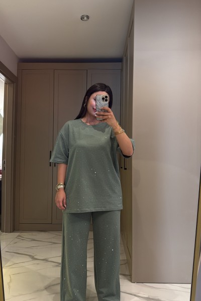 İKİ İPLİK TAŞLI TAKIM MİNT  Mint Yeşili