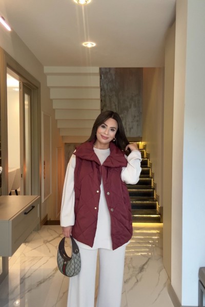 ŞİŞME YELEK BORDO  Bordo