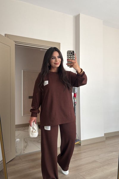 ETİKETLİ FİTİLLİ TAKIM KAHVERENGİ  Kahverengi