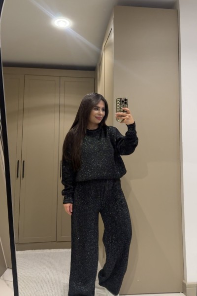 SİMLİ TRİKO TAKIM SİYAH  Siyah