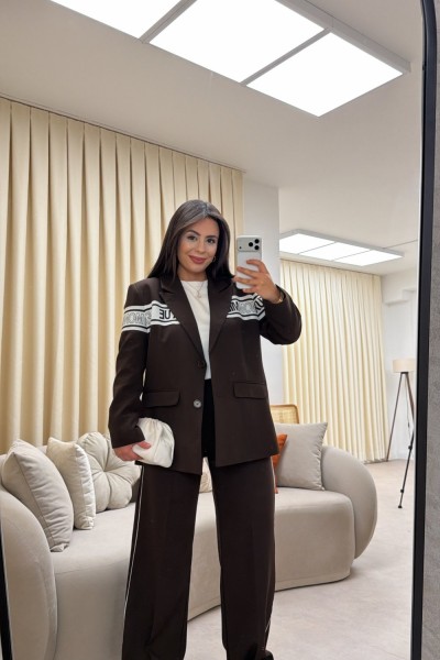 ASTARLI TWİST TAKIM KAHVERENGİ  Kahverengi