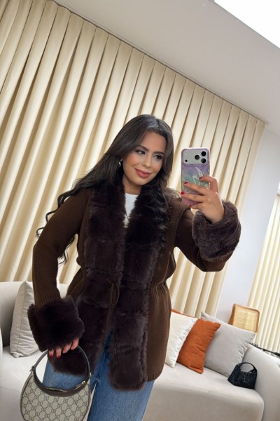 TREND KÜRKLÜ HIRKA KAHVERENGİ  Kahverengi