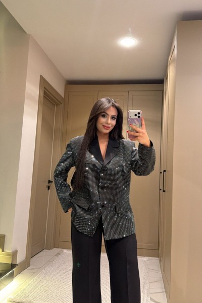 TAŞLI ASTARLI BLAZER TAKIM SİYAH  Siyah